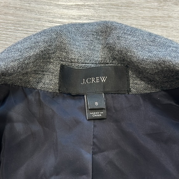 J. Crew Contrast Knit Colorblock Gray Navy Blazer size 8 - Picture 7 of 9